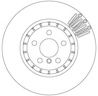 Двухчастный тормозной диск задний левая/правая (высокоуглеродистый) BMW 3 (G20, G80), 3 (G21, G81), 4 (G22, G82), 4 (G23, G83), 5 (G30, F90), 5, 6 GRAN TURISMO (G32), 7 (G11, G12) 1.6-4.4 07.15- TRW DF6892S (фото 1)
