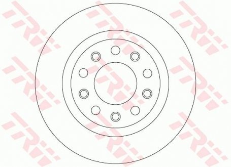 Тормозной диск задний левая/правая ALFA ROMEO GIULIETTA 1.4-2.0D 04.10- TRW DF8070 (фото 1)