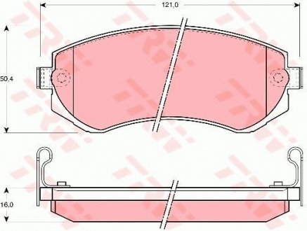 Фото автозапчастини комплект гальмівних колодок NISSAN PATROL GR V 2.8D/3.0D 06.97- TRW GDB1009