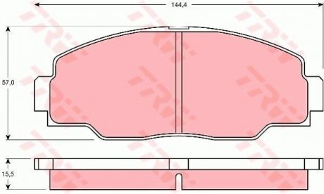 Фото автозапчасти комплект тормозных колодок передн. TOYOTA DYNA, DYNA 150 2.0-3.4D 09.84-07.01 TRW GDB1042