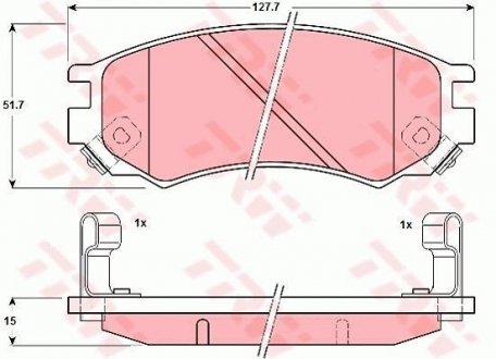 Фото автозапчасти комплект тормозных колодок передн. NISSAN ALMERA I 2.0 07.96-03.00 TRW GDB1175