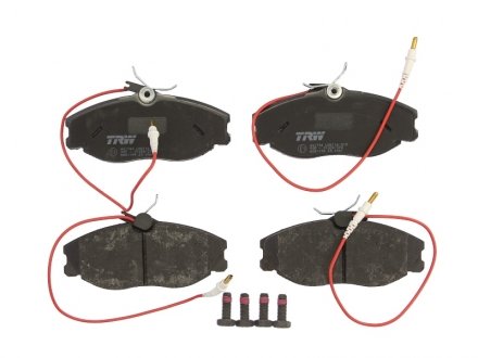 Комплект передних тормозных колодок (с комплектующими; с винтами тормозного суппорта) PEUGEOT 406, 607 1.9D-3.0 11.95-08.05 TRW GDB1194 (фото 1)