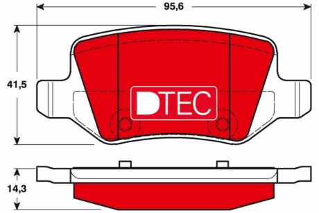 Фото автозапчасти керамические тормозные колодки задние MERCEDES A (W168), A (W169), B SPORTS TOURER (W245), VANEO (414) 1.4-Electric 07.97-06.12 TRW GDB1481DTE