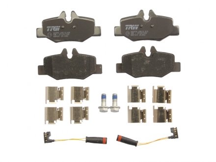 Комплект тормозных колодок задний (с комплектующими; с винтами тормозного суппорта) MERCEDES VIANO (W639), VITO/MIXTO (W639), VITO (W639) 2.0D-Electric 09.03- TRW GDB1601 (фото 1)