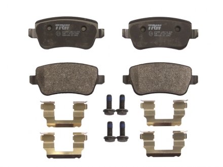 Комплект тормозных колодок задний (с комплектующими; с винтами тормозного суппорта) FIAT CROMA 1.9D/2.4D 06.05- TRW GDB1638 (фото 1)