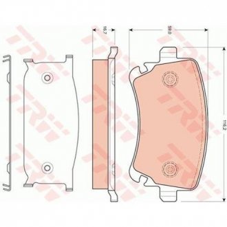 Комплект тормозных колодок задний AUDI A6, A8 5.0/5.2/6.0 12.03-08.10 TRW GDB1661