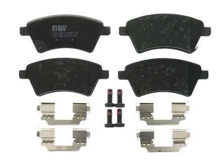 Комплект тормозных колодок передн. (с комплектующими; с акустическим датчиком износа; с винтами тормозного суппорта) FIAT SEDICI; SUZUKI SX4 1.5-2.0D 06.06- TRW GDB1673