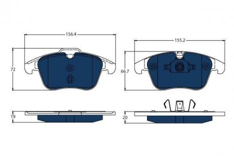 Фото автозапчасти комплект тормозных колодок VOLVO S60 II, V80 II, V70 III, XC60, XC70 II; LAND ROVER RANGE ROVER EVOQUE 1.5-4.4 03.06- TRW GDB1683BTE