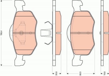 Комплект тормозных колодок передний FORD MAVERICK; FORD USA ESCAPE 2.0/3.0 09.00- TRW GDB1753 (фото 1)
