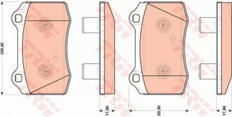 Комплект тормозных колодок передн. FORD FOCUS 2.0 10.02-11.04 TRW GDB1773