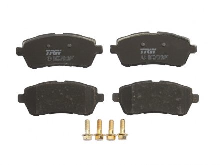 Комплект тормозных колодок передний (с комплектующими; с винтами тормозного суппорта) FORD FIESTA VI; SUZUKI SWIFT V 1.0-1.6D 06.08- TRW GDB1893