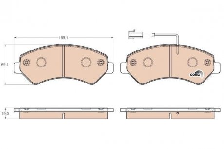 Комплект тормозных колодок передний CITROEN JUMPER; FIAT DUCATO; PEUGEOT BOXER 2.0D-3.0D 04.06- TRW GDB1982