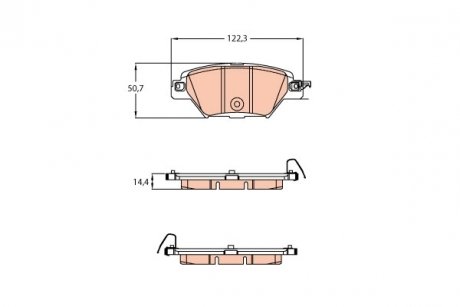 Комплект тормозных колодок задних MAZDA CX-9 2.5 06.16- TRW GDB2199 (фото 1)