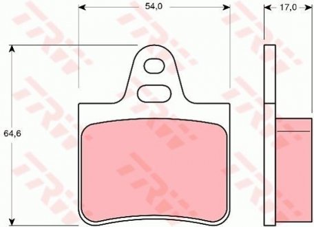 Комплект тормозных колодок задний CITROEN BX, CX I, CX II 1.1-2.5D 09.74-12.94 TRW GDB263