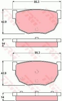 Фото автозапчасти комплект тормозных колодок задний NISSAN 280ZX, ZXT, 300ZX, BLUEBIRD, CABSTAR, MAXIMA III, SILVIA, SKYLINE, URVAN 1.6-3.0 10.78- TRW GDB306