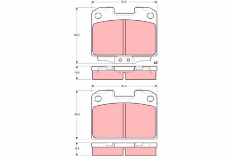 Фото автозапчасти комплект тормозных колодок задний MITSUBISHI 3000 GT 3.0 01.90-08.99 TRW GDB3104