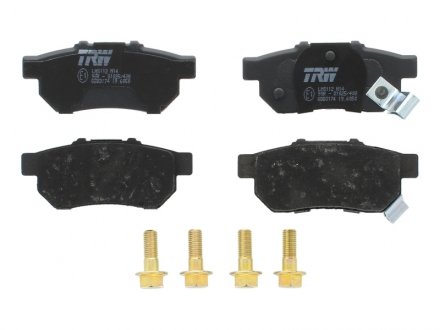 Комплект тормозных колодок задний (с комплектующими; с акустическим датчиком износа; с винтами тормозного суппорта) TRW GDB3174