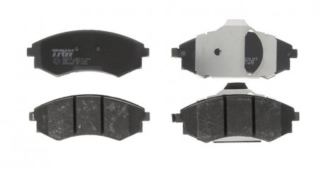 Комплект гальмівних колодок передній (з акустичним датчиком зносу) HYUNDAI COUPE, ELANTRA III, LANTRA II, MATRIX, SONATA II, SONATA IV; NISSAN SILVIA 1.5D-2.0D 08.88-08.10 TRW GDB3256 (фото 1)