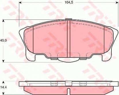 Фото автозапчасти комплект тормозных колодок передн. DAIHATSU MOVE 0.8 01.97-11.99 TRW GDB3320