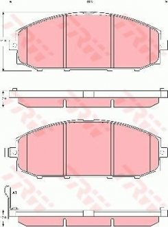 Комплект тормозных колодок передняя NISSAN PATROL GR V 2.8D-4.8 06.97- TRW GDB3361