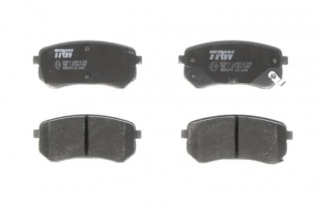 Комплект задних тормозных колодок (с акустическим датчиком износа) HYUNDAI I10; KIA PICANTO 1.0-1.2 04.04- TRW GDB3370