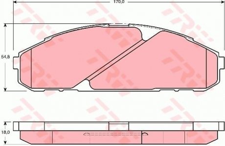 Фото автозапчастини комплект гальмівних колодок передн. NISSAN PATROL GR IV 2.8D/4.2 09.88-02.98 TRW GDB3394