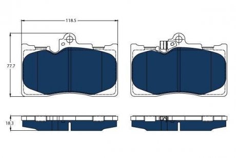 Комплект тормозных колодок передняя LEXUS GS 2.5H/3.5H 02.06- TRW GDB3398BTE