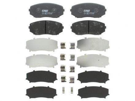 Комплект тормозных колодок передний (с комплектующими; с акустическим датчиком износа) FORD USA EDGE; LINCOLN MKX; Мазда CX-7, CX-9; MITSUBISHI PAJERO IV, PAJERO SPORT III 2.0-3.7 08.06- TRW GDB3471
