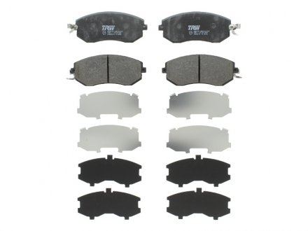 Комплект тормозных колодок передняя (с акустическим датчиком износа) SUBARU BRZ, FORESTER, IMPREZA, LEGACY V, OUTBACK, XV; TOYOTA GT 86 1.5-2.5 12.00- TRW GDB3519 (фото 1)