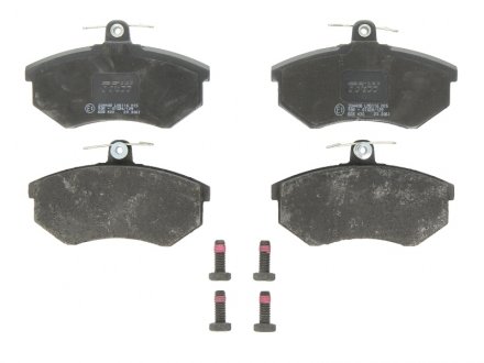 Комплект тормозных колодок передн. (с комплектующими; с винтами тормозного суппорта) AUDI 80, 90, COUPE; Фольксваген CORRADO, GOLF III, PASSAT, VENTO 1.6-2.3 07.81-04.99 TRW GDB430 (фото 1)