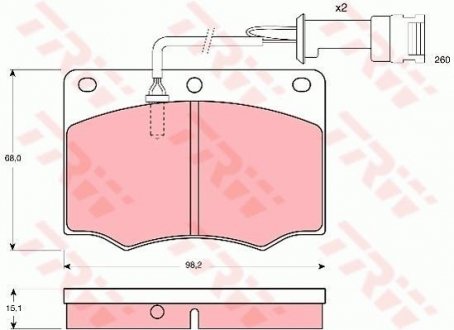 Фото автозапчасти комплект тормозных колодок передн. FORD GRANADA 2.5D/2.8 08.77-08.85 TRW GDB691