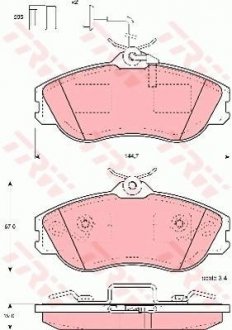 Фото автозапчасти комплект тормозных колодок передняя AUDI 100 C3, 200 C3, 80 B4, QUATTRO; PORSCHE 959 2.1-2.8 07.80-05.95 TRW GDB816 (фото 1)