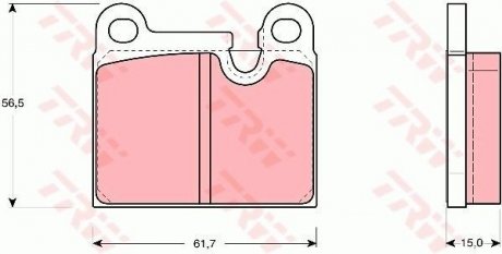 Комплект гальмівних колодок передня OPEL KADETT C; PORSCHE 911, 911 TARGA, 924 1.0-3.2 01.74-08.89 TRW GDB919 (фото 1)