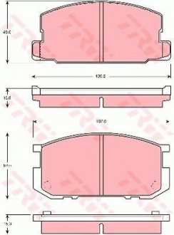 Фото автозапчасти комплект тормозных колодок передн. DAIHATSU CHARMANT; TOYOTA CARINA, COROLLA 1.3/1.6/1.8 11.81-04.92 TRW GDB954