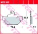 Фото автозапчастини гальмівні колодки позашляховики/скутери/шосейне organic MAICO 250, 500, CROSS, GP, GPE; SUZUKI GZ, LS, RM, TU, VL 125-650 1985-2019 TRW MCB550 (фото 2)