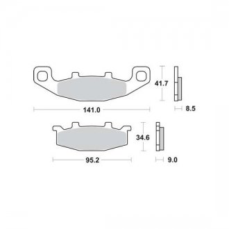 Фото автозапчасти тормозные колодки шоссейные/гоночные sinter HYOSUNG GT; KAWASAKI EN, ER, EX, GPX, GPZ, GTR, KDX, KL, KLE, KR-1, ZG, ZL, ZR, ZRX, ZX, Z/ZG, ZZR; SUZUKI DR, GS, GSF, GSX, VX 250-1200 1987-2007 TRW MCB569SH