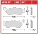 Фото автозапчастини гальмівні колодки шосейне/гоночні sinter BMW F, G, HP2, K, R; DUCATI DIAVEL, GT, MONSTER, SCRAMBLER, SPORT, SPORTCLASSIC, XDIAVEL; MOTO GUZZI BREVA, CALIFORNIA, CENTAURO, GRISO 400-2300 1997-2020 TRW MCB671SH (фото 1)