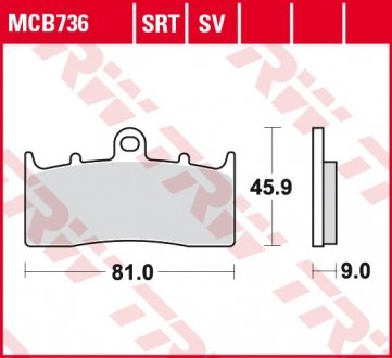 Фото автозапчасти тормозные колодки шоссейные sinter BMW K, R 850-1600 2000-2018 TRW MCB736SV