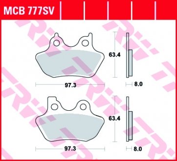 Фото автозапчастини гальмівні колодки шосейне sinter TRW MCB777SV