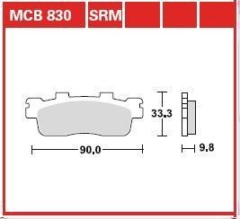 Фото автозапчасти тормозные колодки скутеры sinter KAWASAKI J125, J300; KYMCO DOWNTOWN, PEOPLE 125-350 2009-2017 TRW MCB830SRM