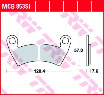 Фото автозапчасти тормозные колодки внедорожники sinter POLARIS RANGER, GENERAL 400-1000 2007-2017 TRW MCB853SI (фото 1)