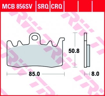 Фото автозапчасти тормозные колодки гоночные carbon APRILIA ETV, TUONO; BENELLI BN; BMW F, R, R NINET, S; DUCATI HYPERMOTARD, HYPERSTRADA, MONSTER, MULTISTRADA, PANIGALE, SCRAMBLER; MV AGUSTA F3 600-1260 2011-2020 TRW MCB856CRQ