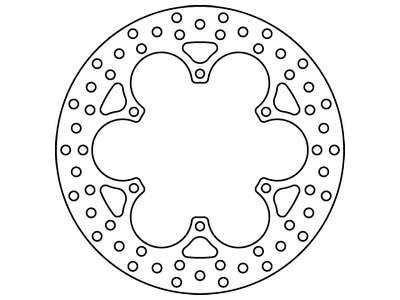 Фото автозапчасти тормозной диск зад/передний Сталь толщина 5мм количество монтажных отверстий 6 диаметр фиксирующего отверстия 8,5мм MZ/MUZ BAGHIRA; YAMAHA FJ, FJR, GTS, TZR, VMX-12, XV, XVS, XVZ, YBR 50-1700 1984-2017 TRW MST233