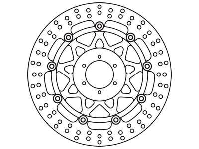 Фото автозапчастини гальмівний диск передня плаваючий товщина 5мм висота 17мм кількість монтажних отворів 6 діаметр фіксуючого отвору 6,3мм HONDA CB, CBR, RS, RVF, TSR, VFR, VTR 125-1000 1978-2006 TRW MSW212