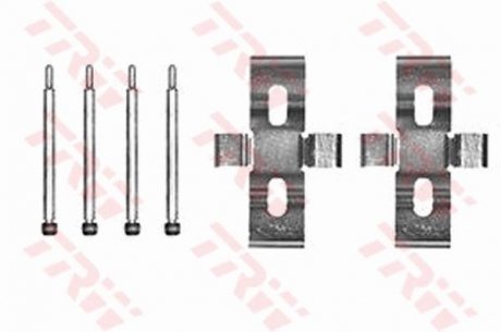 Монтажный набор задних тормозных накладок передняя MERCEDES S (C126), S (W126), SL (R107) 2.5-5.5 10.79-06.91 TRW PFK172 (фото 1)