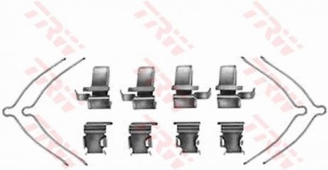 Монтажный набор задних тормозных накладок передняя TOYOTA LITEACE, PREVIA 1.5-2.4 01.90-08.00 TRW PFK361 (фото 1)