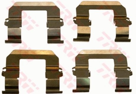 Монтажный набор задних тормозных накладок HYUNDAI COUPE, ELANTRA, SONATA IV, TIBURON, TUCSON, XG; KIA MAGENTIS, SPORTAGE 1.6-3.5 08.96- TRW PFK498 (фото 1)