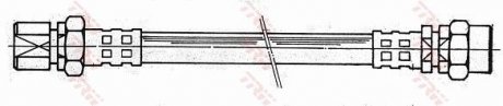 Тормозной шланг изогнутая задний левая/правая (длина 410мм, M10x1/M12x1) OPEL COMBO/MINIVAN TRW PHA228 (фото 1)