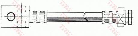 Тормозная трубка/трос гибкая задний левая/правая (длина 300мм, M10x1/M10x1) NISSAN SERENA, VANETTE CARGO 1.6-2.3D TRW PHA363 (фото 1)