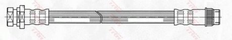 Гальмівная трубка/трос гнучка задній ліва (довжина 210мм, M10x1/M10x1) RENAULT ESPACE IV, KANGOO, KANGOO EXPRESS, LAGUNA, LAGUNA II, LAGUNA III 1.2-3.5 08.97- TRW PHA434 (фото 1)